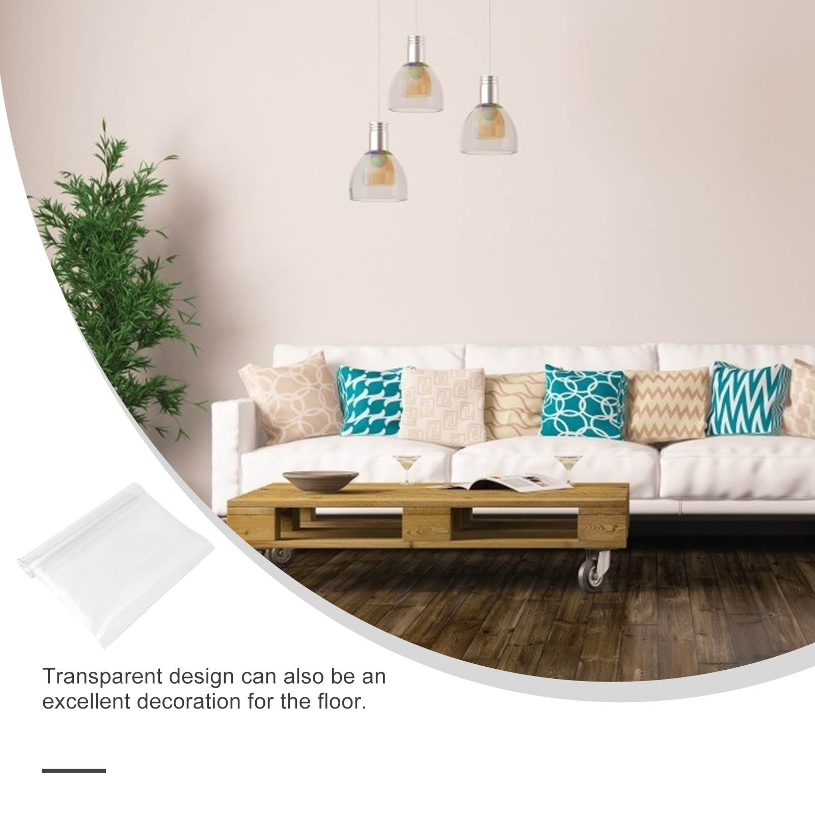 Transparent Floor Mat Practical Tea Table Ground Mat Floor Protective Mat