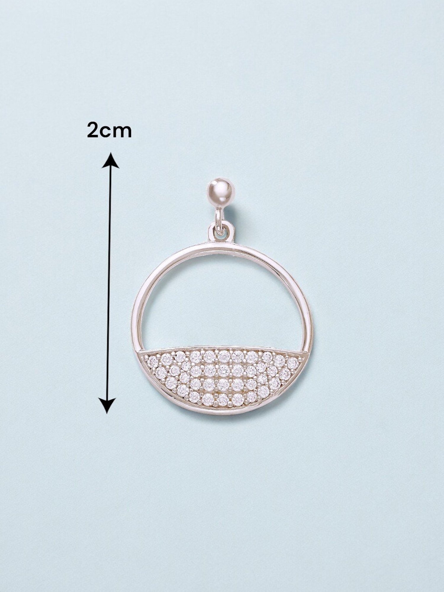 Taraash 925 Sterling Silver CZ Round-Shape Drop Earrings for Women