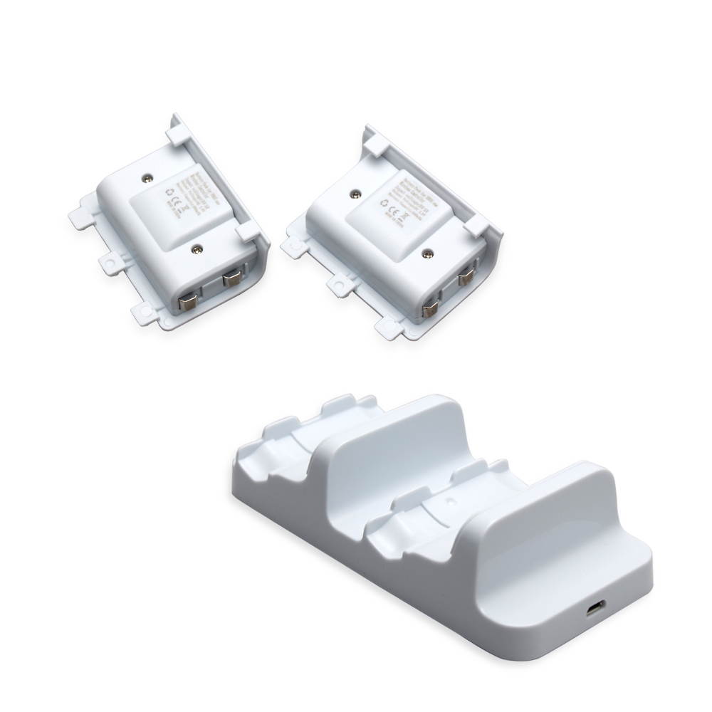 Arvin Dual Wireless Charger for Xbox One Xbox One S Wireless Controller Charger + 2 x 300mAh Rechargeable Battery Pack for Microsoft Xbox One, Xbox One Slim, Xbox One X, Xbox One Elite Controller