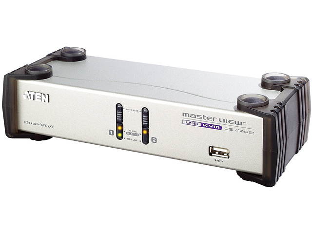 ATEN CS1742 2 Port Dual-View KVM Switch