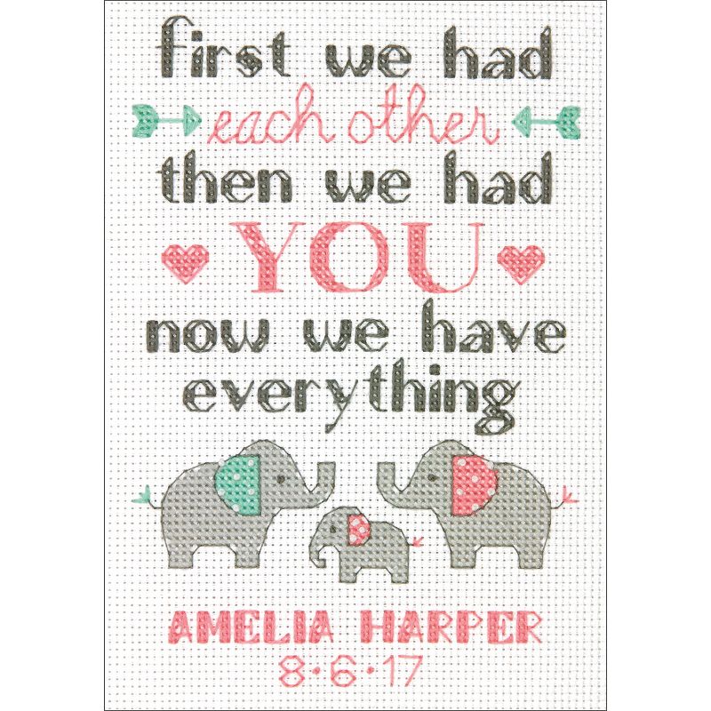 Dimensions Counted Cross Stitch Kit 5"X7"-Family Birth Record (14 Count)