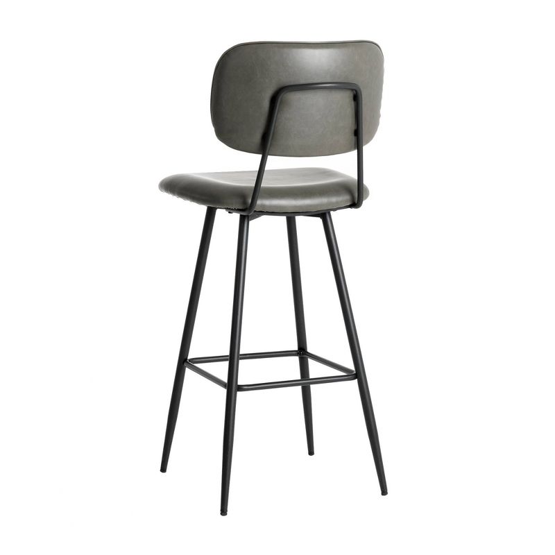 43" Set of 2 PU Leather Barstools Gray - Glitzhome