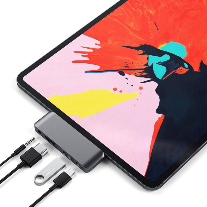 Type-C Mobile Pro Hub Adapter with USB-C PD Charging, 4K HDMI, USB 3.0 & 3.5mm Headphone Jack - Compatible with 2020/2018 iPad Pro, Microsoft Surface Go