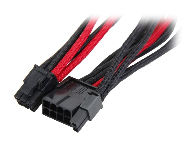 Silverstone PP07-PCIB Sleeved Extension Power Supply Cable, 1 x 8pin to PCI-E 8pin(6+2) Connector
