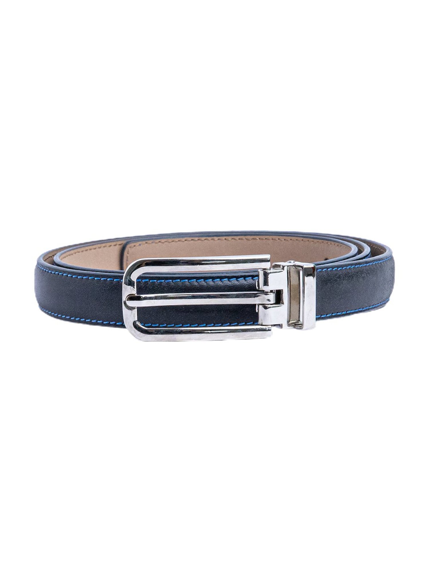 James Aston Blue Italian Leather Formal Belt for Women