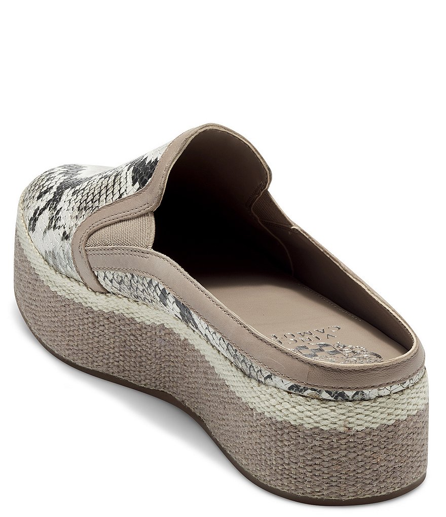 Vince Camuto Merinney Snake Print Leather Espadrille Mules