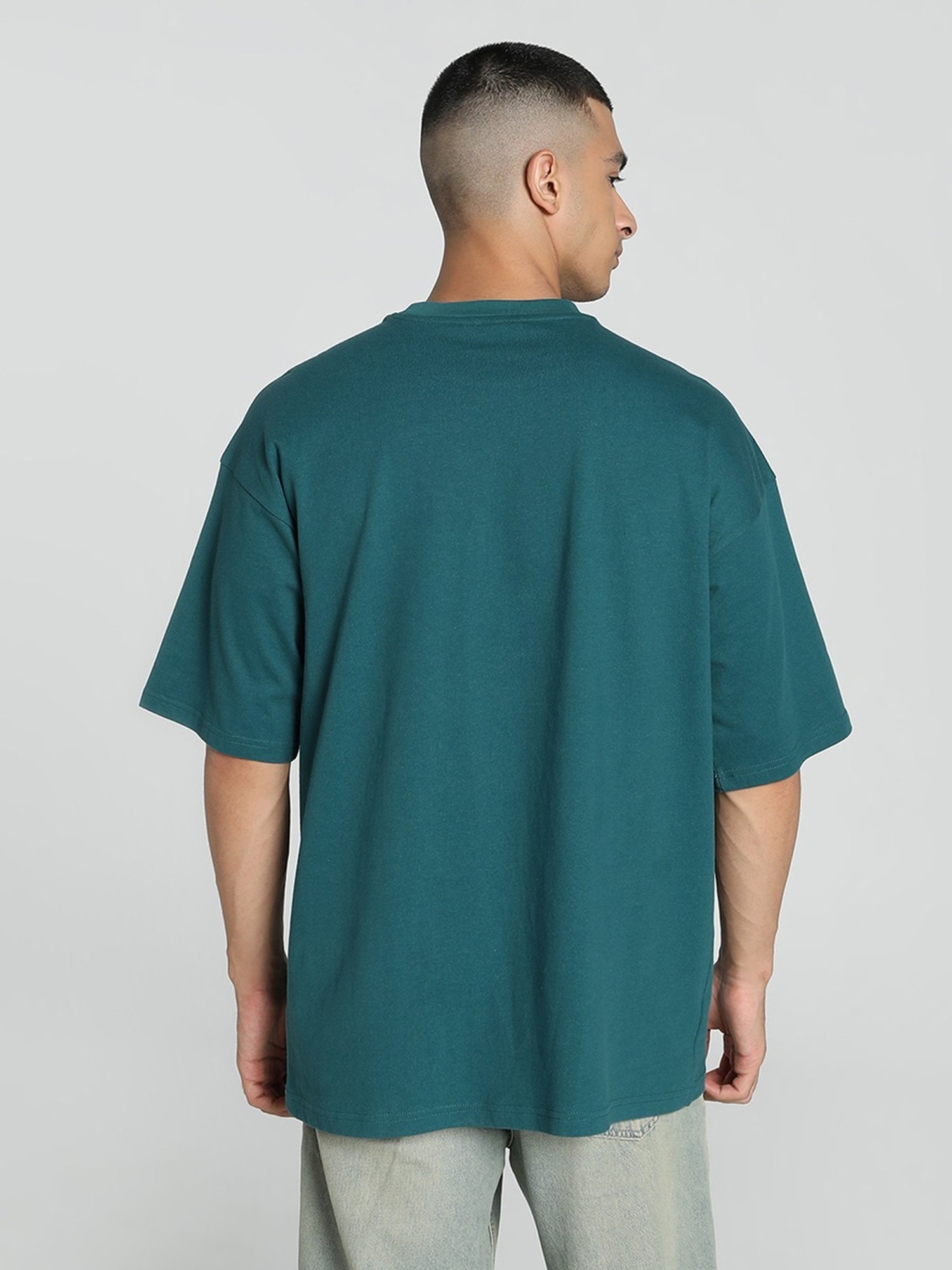 Puma Green Cotton Relaxed Fit Unisex T-Shirt