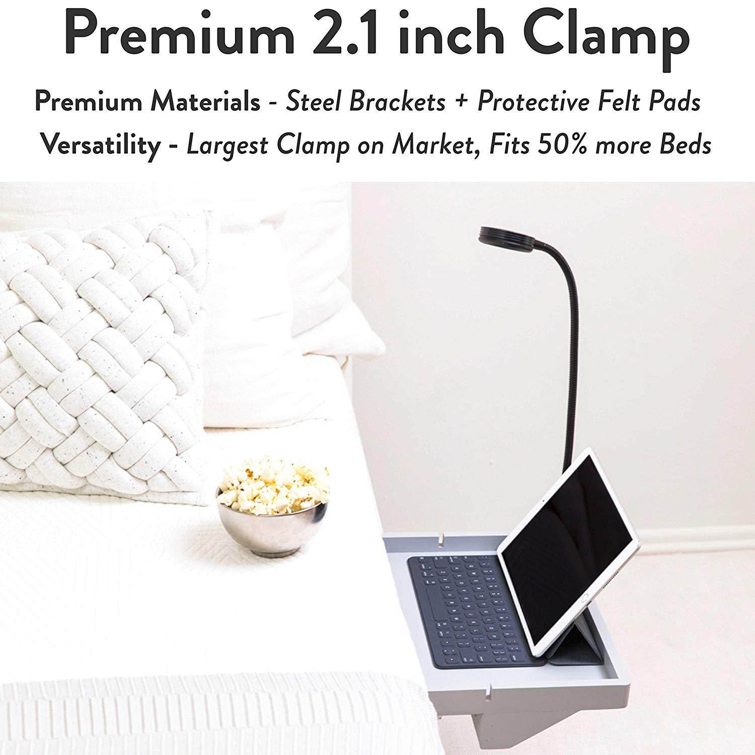 BedShelfie The Original Bedside Shelf - 9 Colors / 2 Sizes - AS SEEN ON Business Insider (Regular Size, Light Grey in Bamboo)