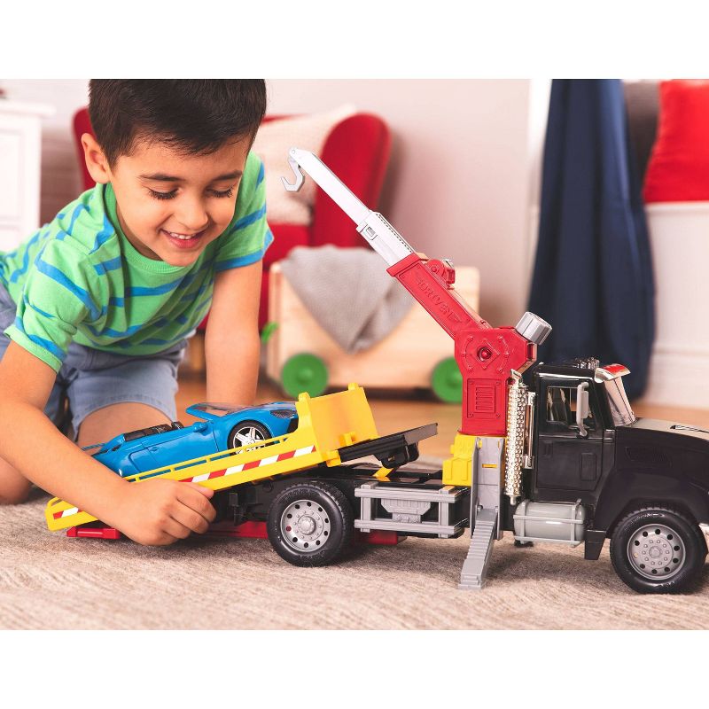 DRIVEN – Large Toy Truck with Car and Crane Arm – Tow Truck