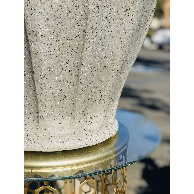 15.4" Kante Lightweight Classic Fluted Outdoor Urn Planter Granite Gray - Rosemead Home & Garden, Inc