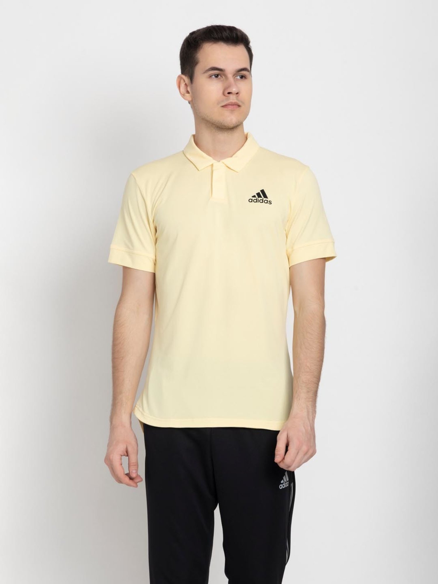 Adidas Yellow Regular Fit Sports Polo