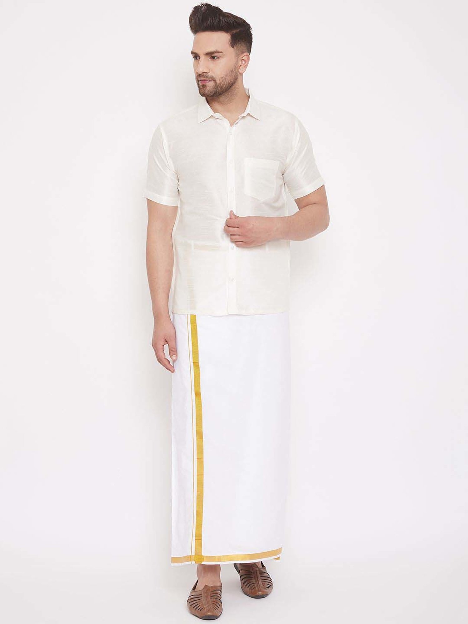 Ramraj Light Pink Regular Fit Shirt