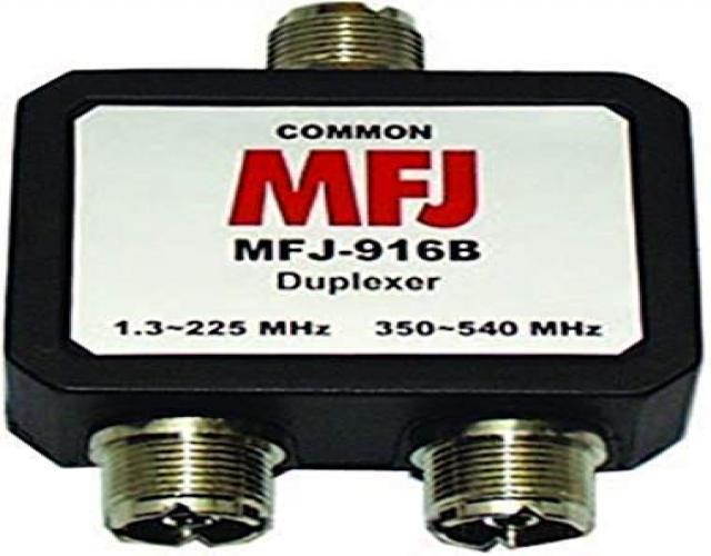 MFJ-916B Duplexer: 1.3-225MHz/350-540MHz, UHF