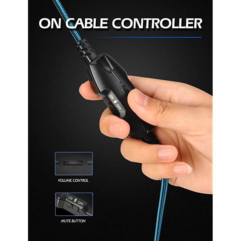 Gaming Headset PS4 Headset Xbox One Headset with Noise Canceling Mic and Rgb Light PC Headset with Stereo Surround Sound OverEar Headphones for PC PS4 Xbox One Laptop