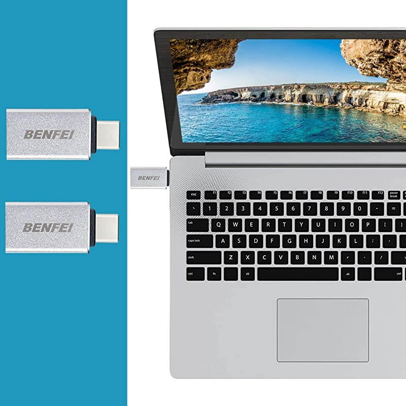 USB C to USB 3.0 Adapter,  3 Pack USB C to A Male to Female Adapter Compatible with MacBook 2018 2017 2016, Samsung Galaxy Note 8, Galaxy S8 S8+ S9, Google Pixel, Nexus, and More - Silver