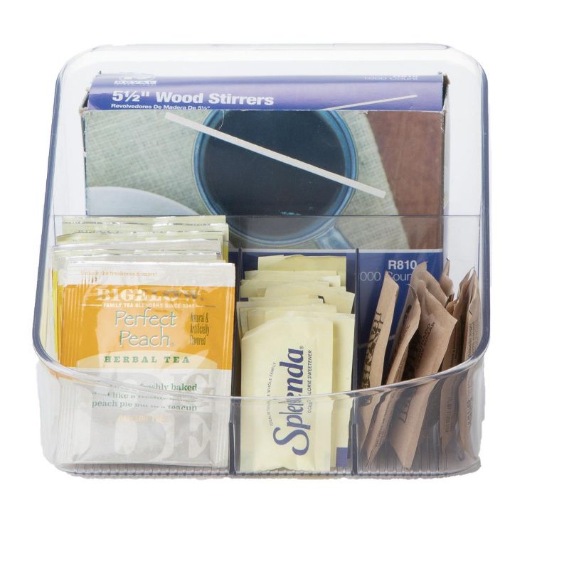 Mind Reader Multi-Purpose Mini Acrylic Coffee & Tea Condiment Storage Organizer, Clear