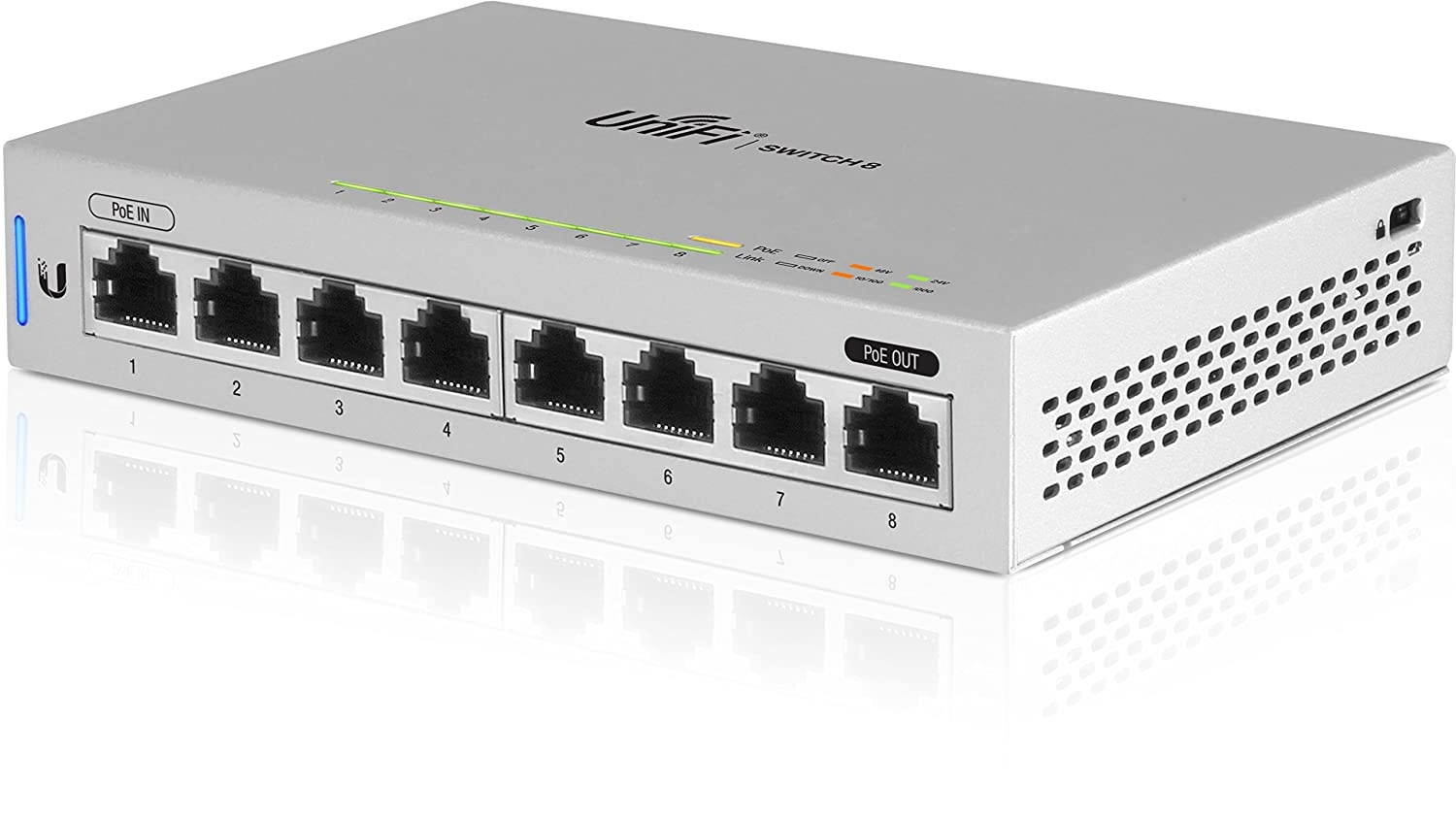 Ubiquiti UniFi US-8 PoE Powered 8 Port Managed Gigabit Switch with PoE Passthrough