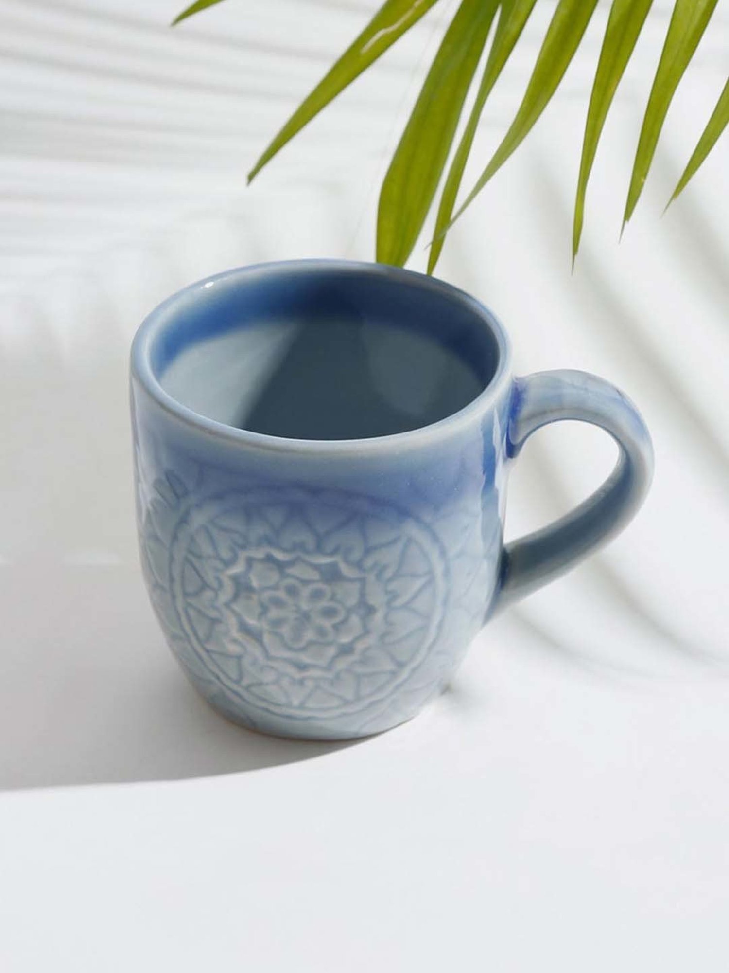 Fabindia Pragya Blue Ceramic Coffee Mug (300 ML)