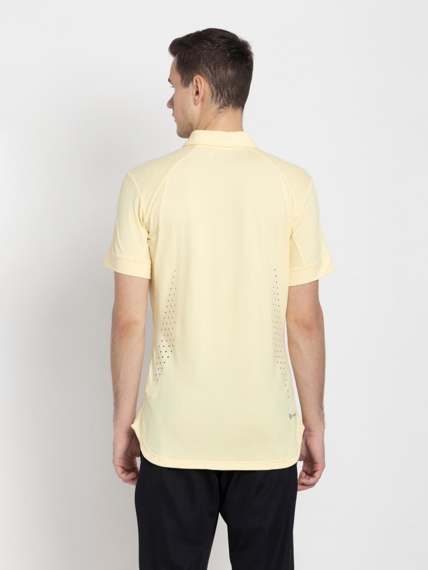Adidas Yellow Regular Fit Sports Polo