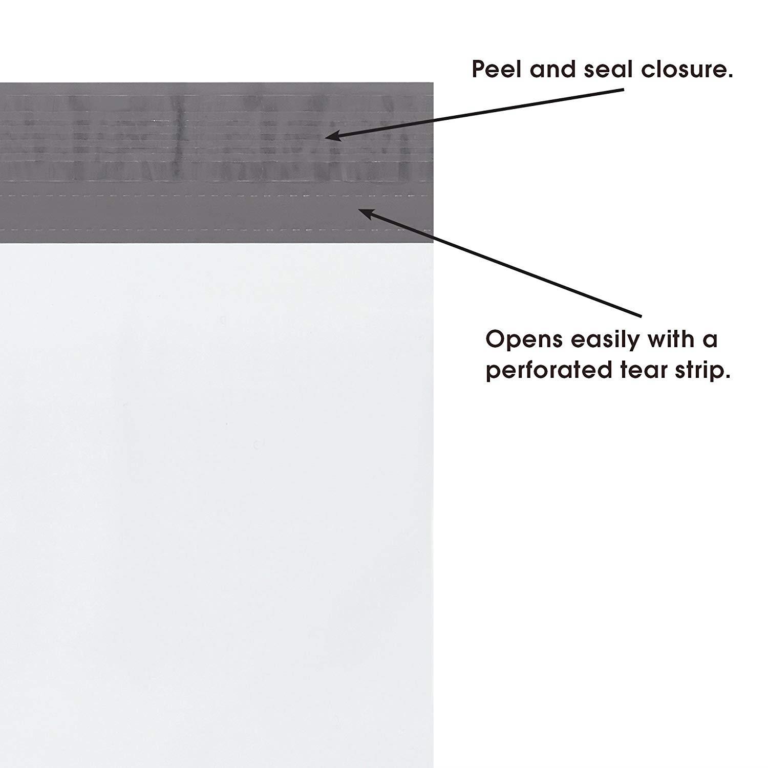 BOX USA BB879100PK Poly Mailers, 14" x 17", White (Pack of 100)