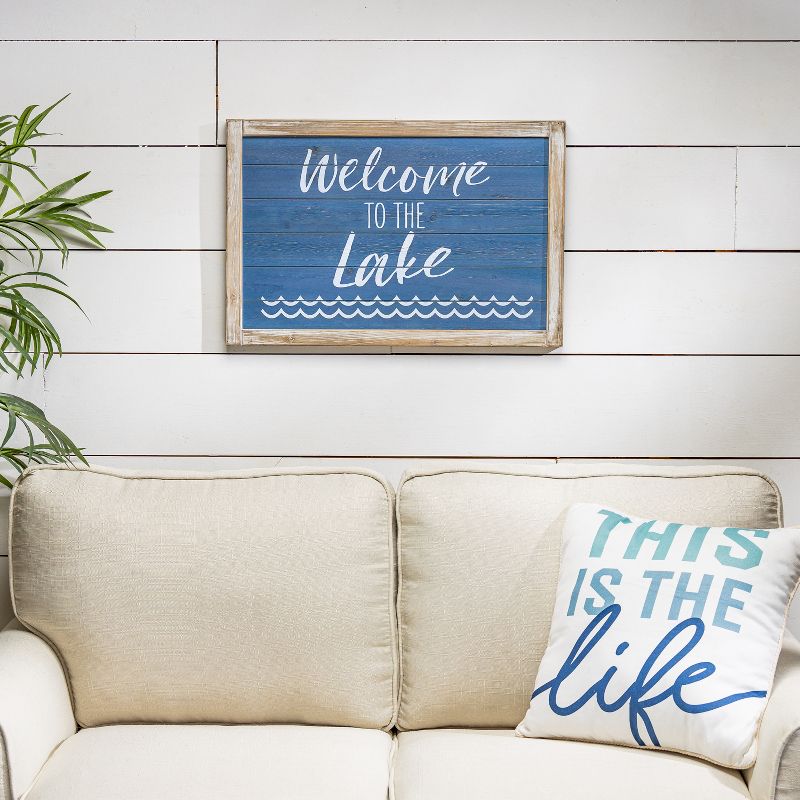 Lone Elm Studios Set of 2 23.63-inch Long Wooden Lake Themed Signs