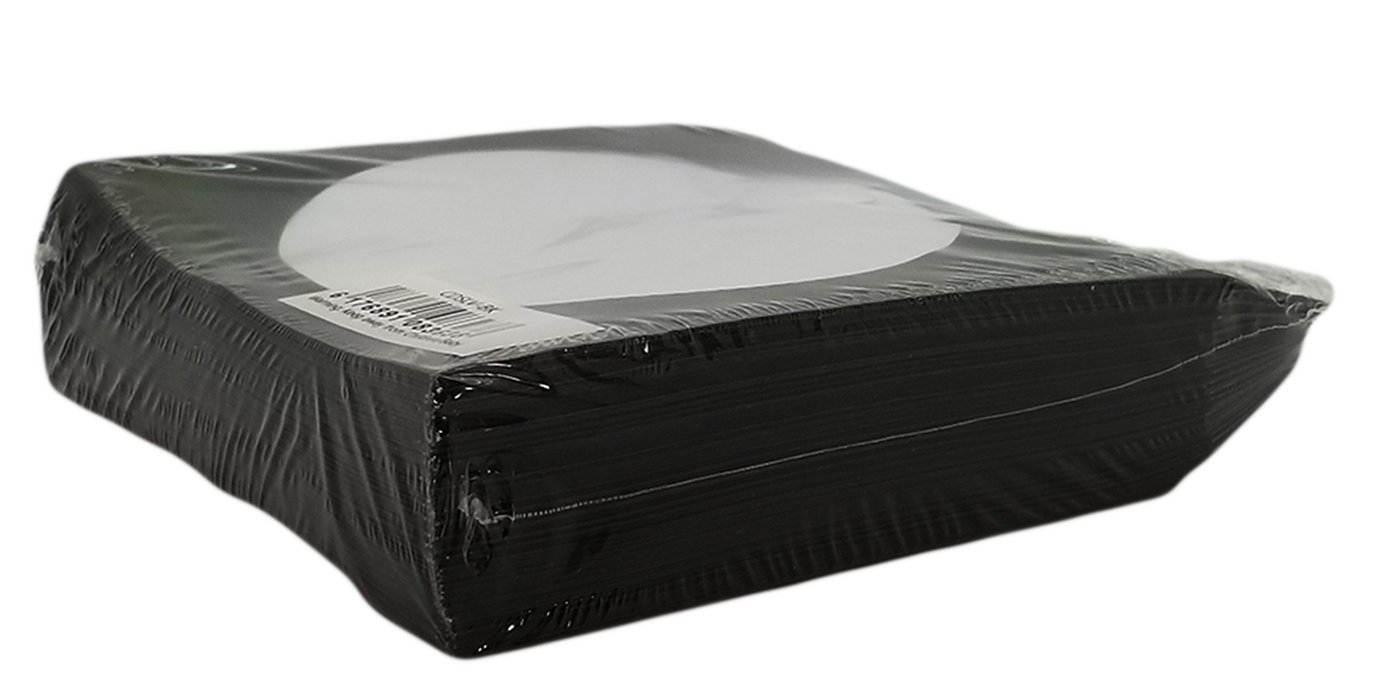BestDuplicator Black Cd/Dvd Paper Media Sleeves Envelopes with Flap and Clear Window (400 Sleeves)