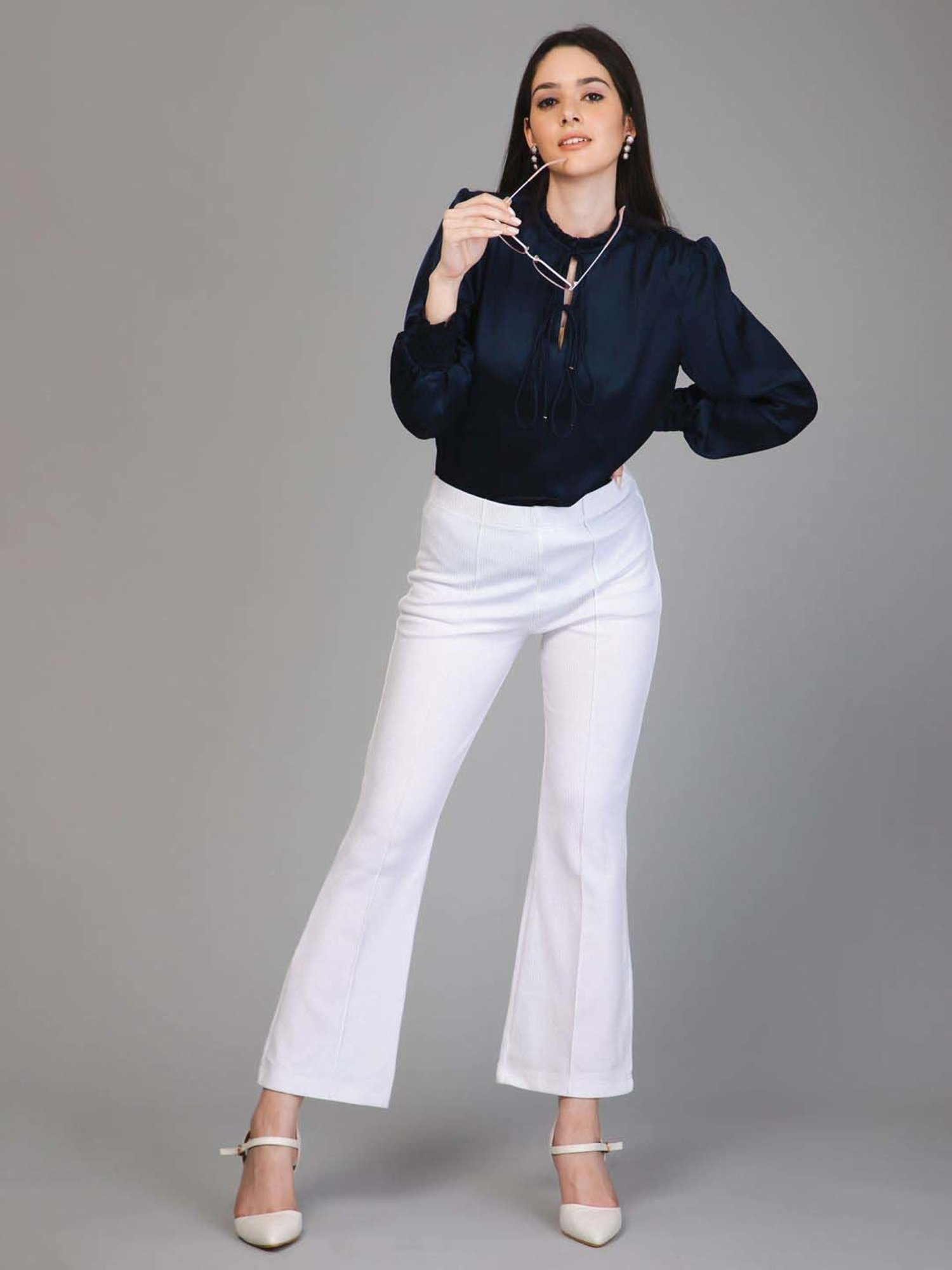 PURYS Navy Regular Fit Top