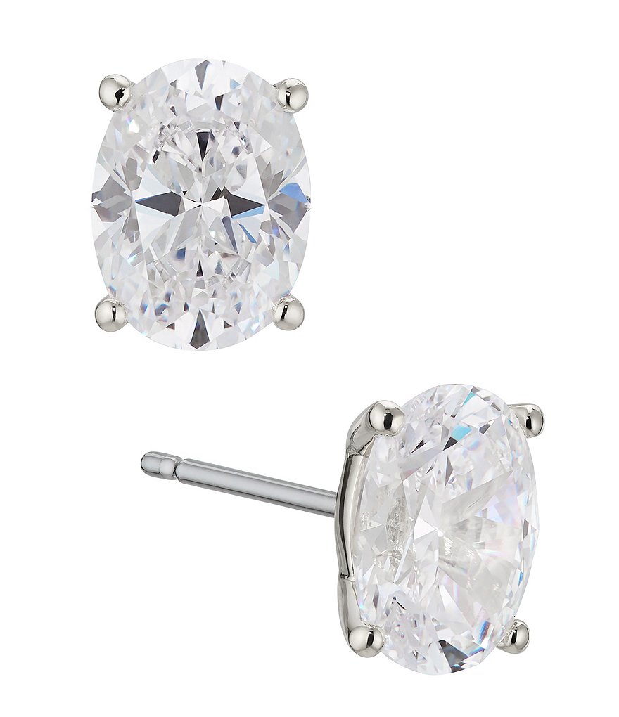 Nadri Modern Love Oval Cut Stud Earrings