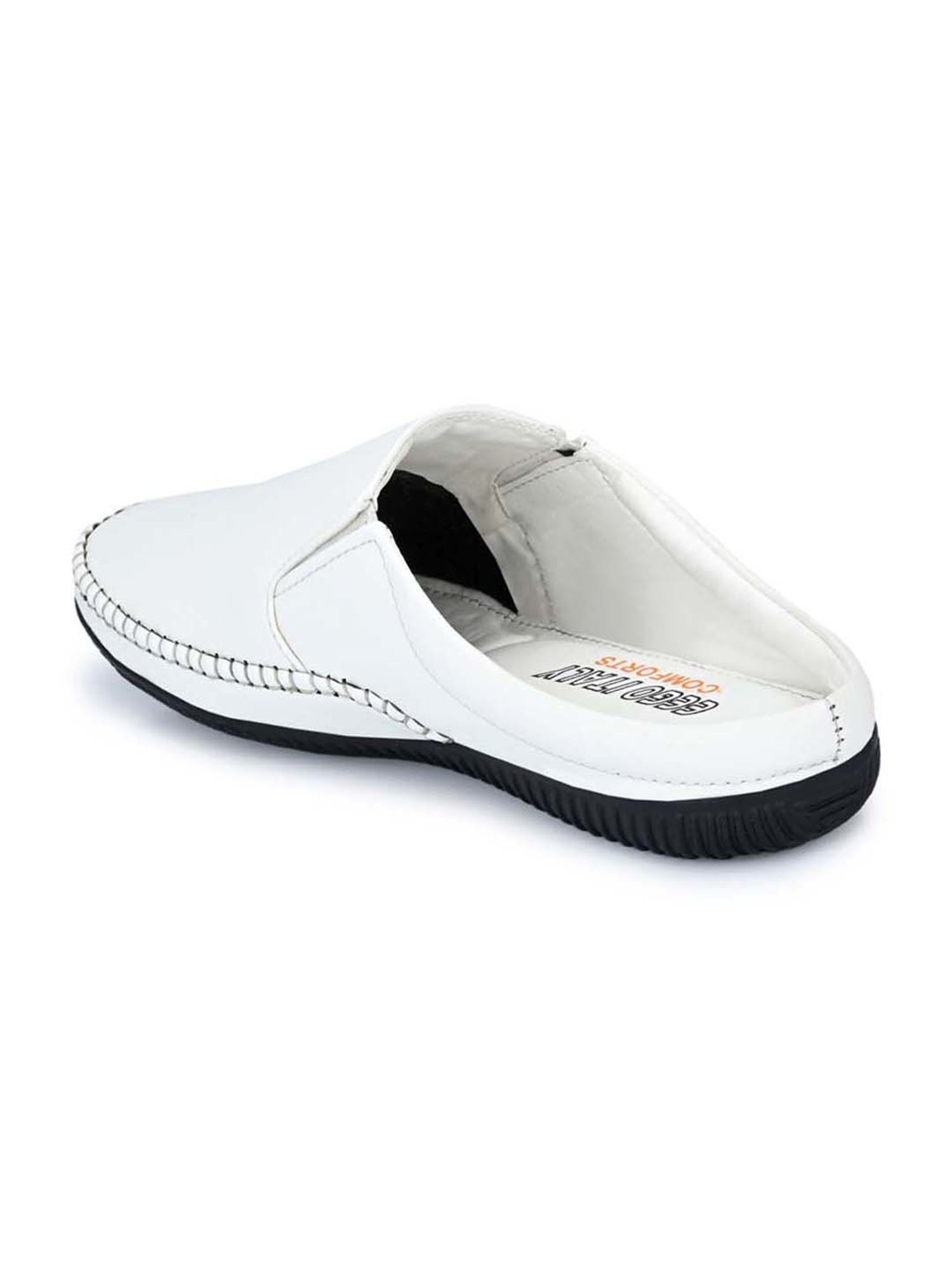Eego Italy Men's White Mule Shoes