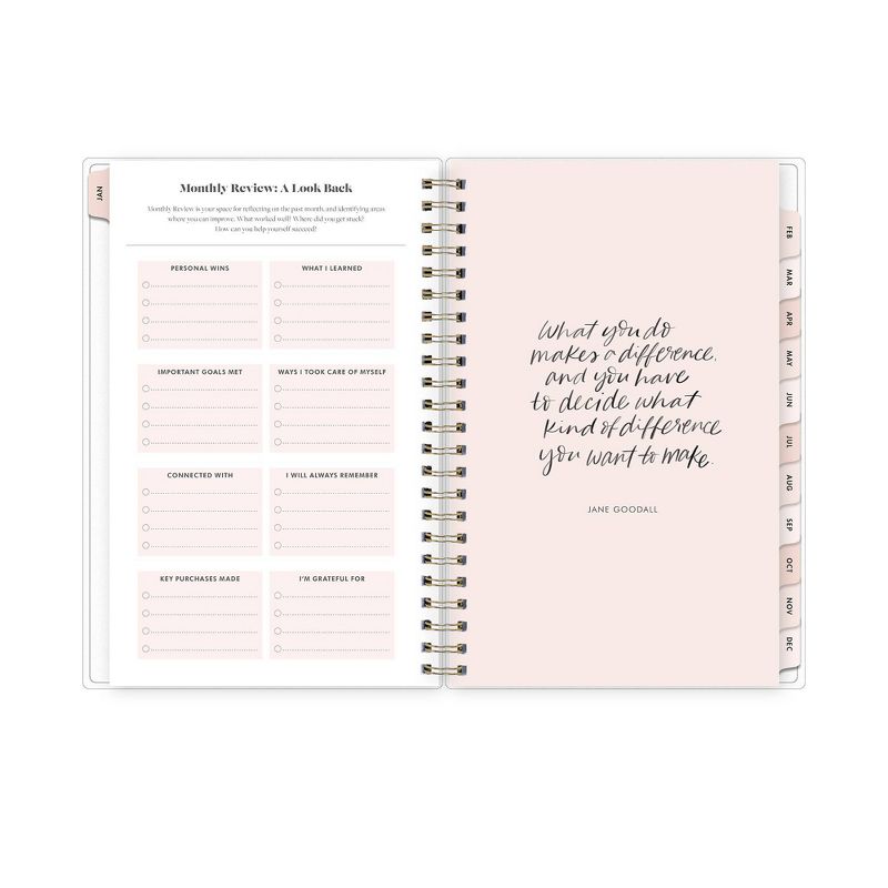 2021 The Everygirl Planner 5" x 8" Frosted Plastic Weekly/Monthly Wirebound Hannah Rose - Blue Sky