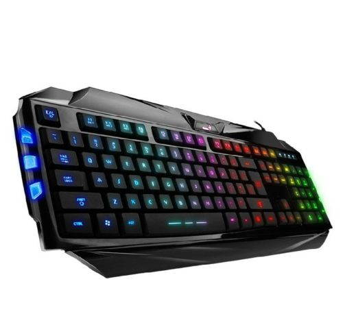 Genius K5 Colorful LED Illuminated Ergonomic Backlight Game USB Wired Keyboard