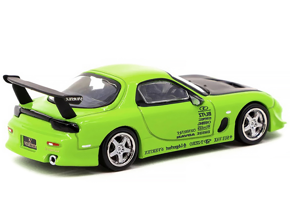 Mazda RX7 (FD3S) LB-Super-Silhouette RHD (Right Hand Drive) #55 Green and Orange with Graphics "Tokyo Auto Salon 2024 - Malaysia Diecast Expo 2024" 1/64 Diecast Model Car by Inno Models
