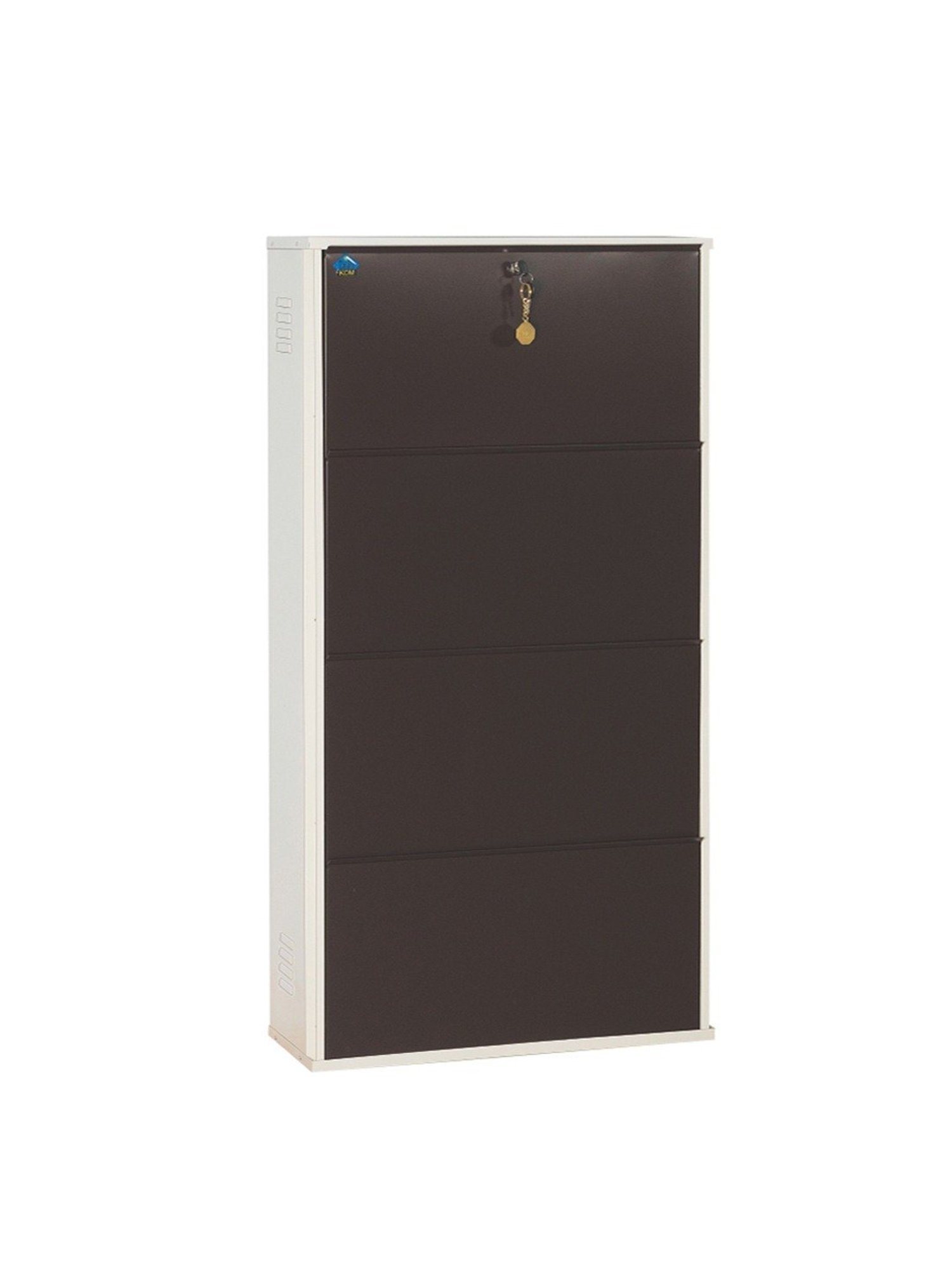 Delite Kom Metal Shoe Rack - 24" 3 Shelf, Ivory Green, PowderCoat, Wall Mount, DIY