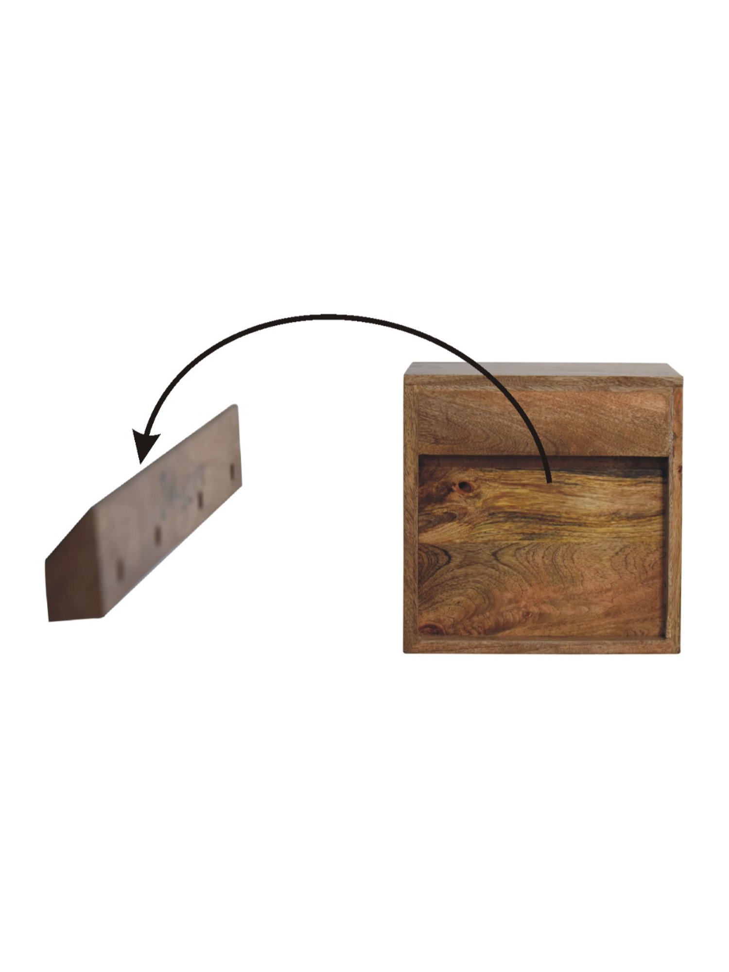 Sleepyhead Ally Teak Brown Sheesham Wood Bedside Table