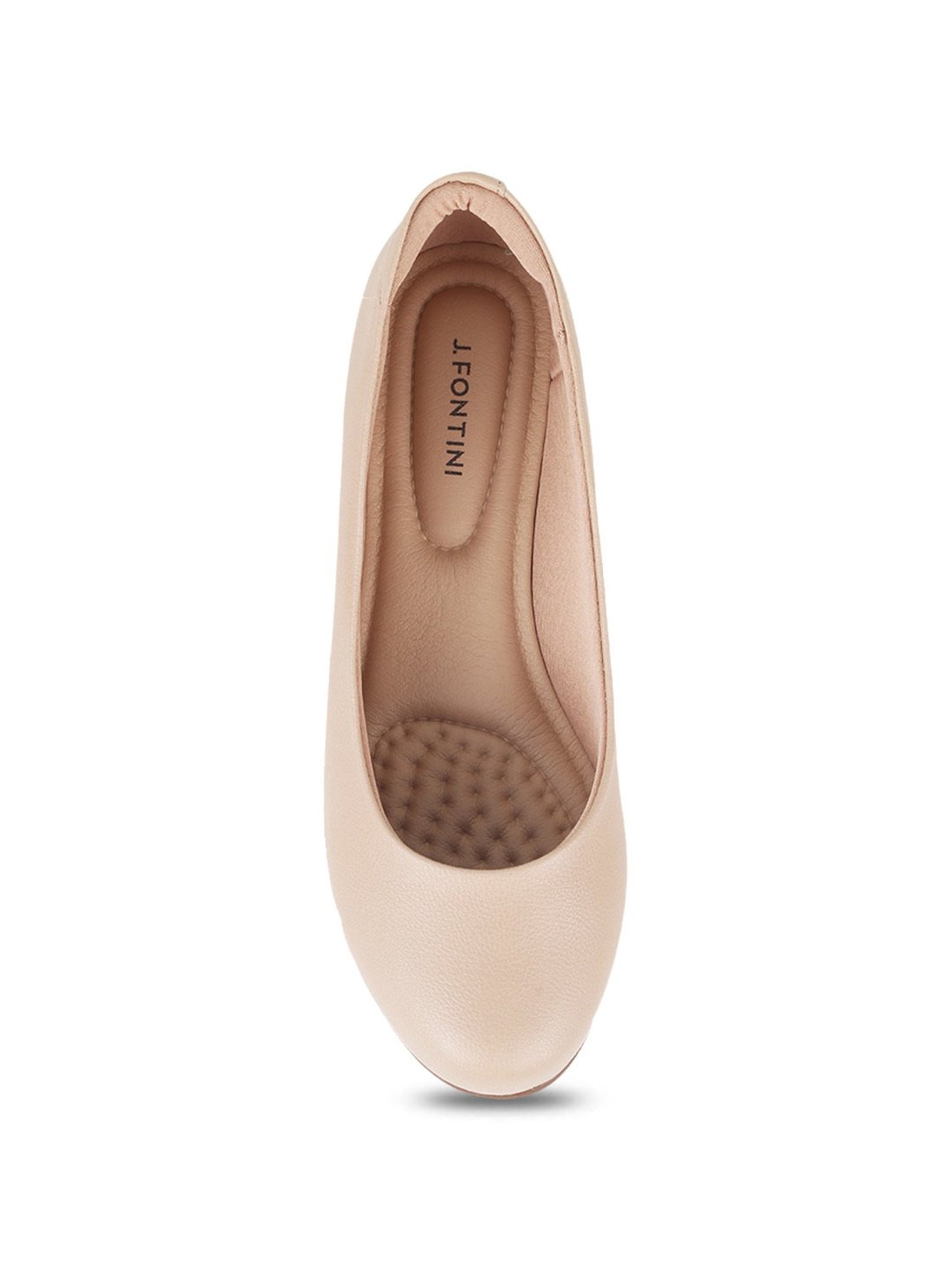 J. Fontini by Mochi Women's Beige Wedge Pumps