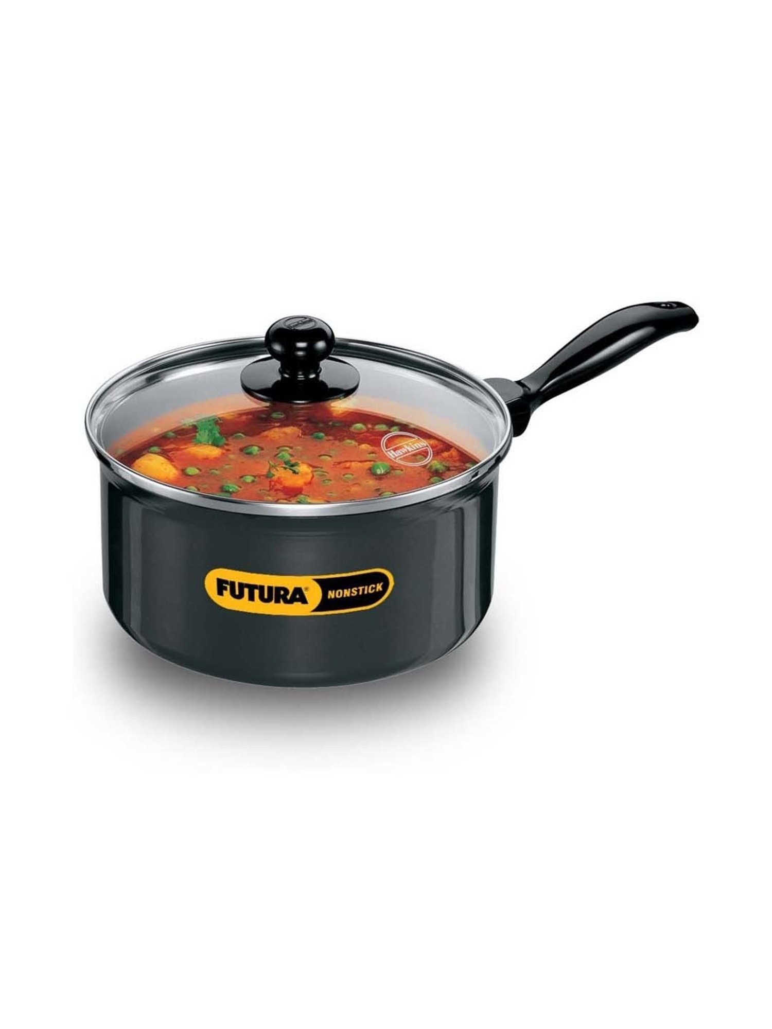 Hawkins Black Hard Anodised 2 Non-Stick Sauce Pan With Lid (3 L) - Set of 1