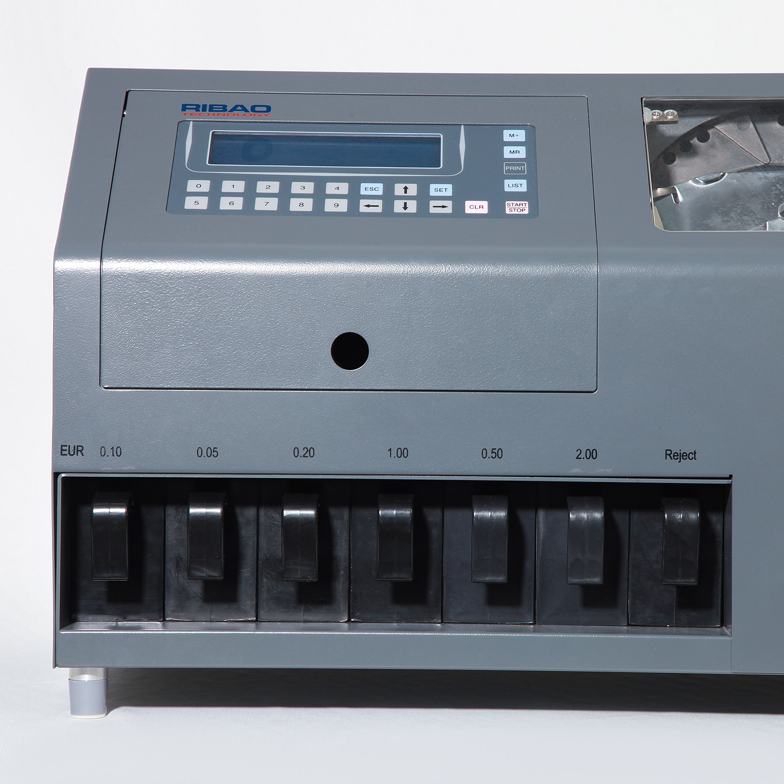 Ribao CS-610S+ Pro 7-Pocket Professional Coin Counter, Heavy Duty Bank Grade Coin Sorter with Alloy Sensor Counterfeit Detection, Two-Year After Service