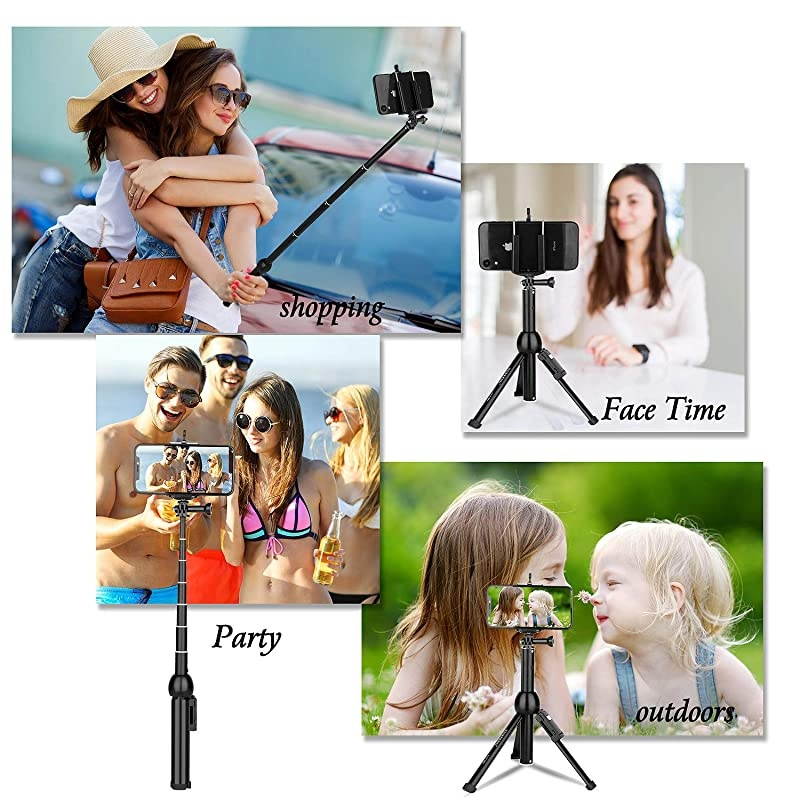 Stick All in one Portable 45 Inch Stick Tripod Phone Tripod Stand with Wireless Remote for iPhone 11 Pro Max Xs Xr X 8 7 6 Plus Android Samsung Huawei OnePlus GoPro Max Hero8