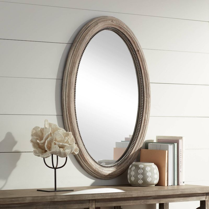 Noble Park Zahra Wooden 23 1/2" x 34" Oval Wall Mirror