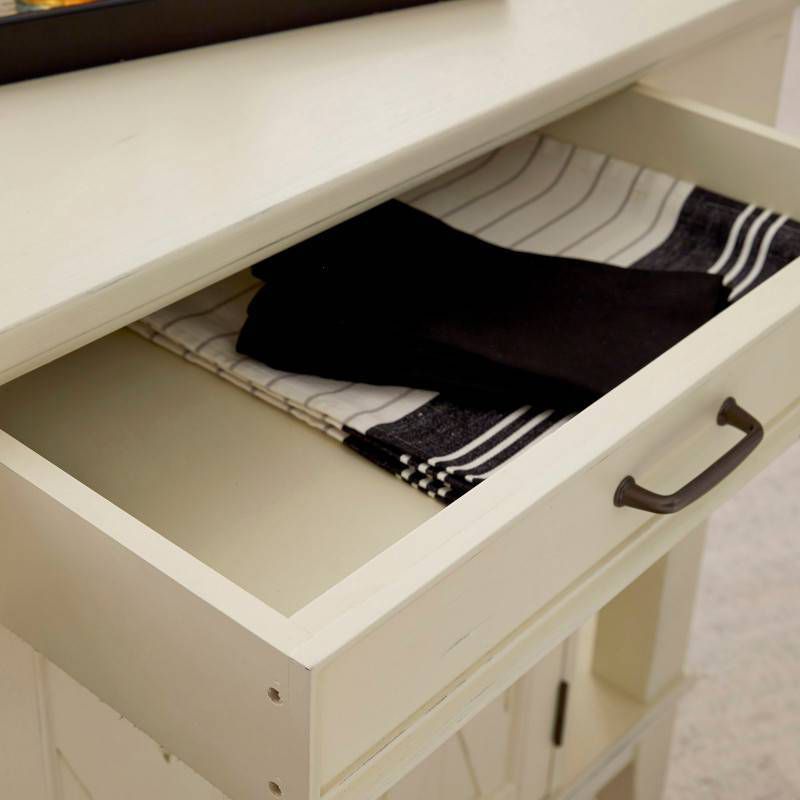 Seaside Lodge Kitchen Island Hand Rubbed White Finish - Home Styles