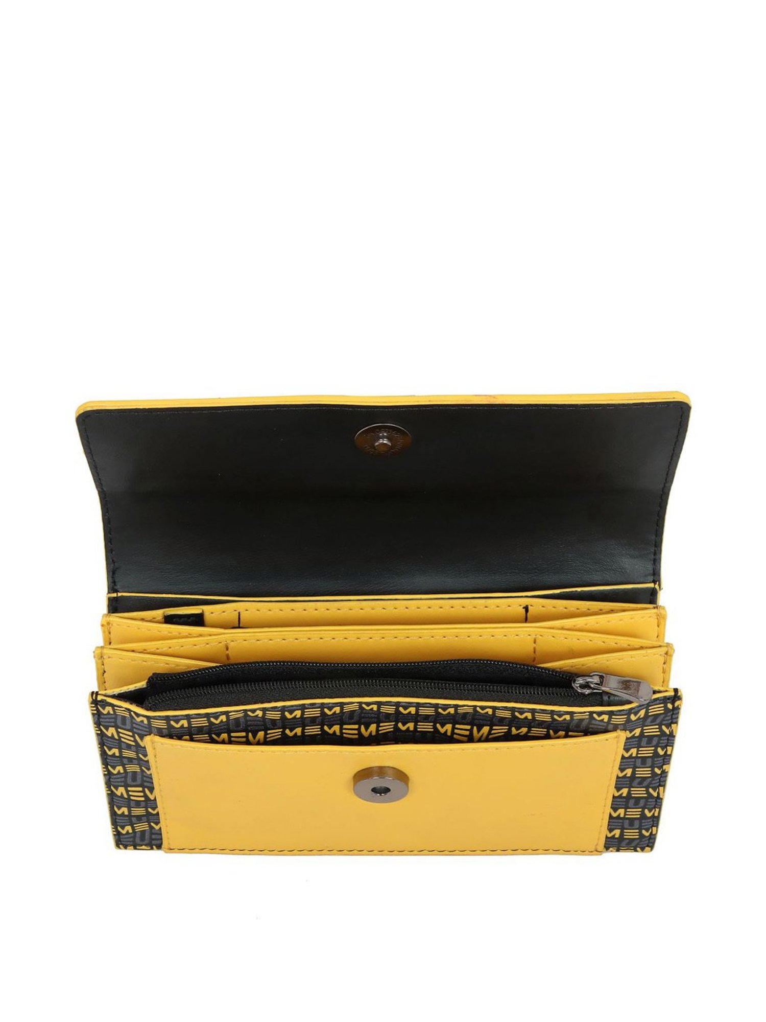 Eume Dragonfly Black Leather Printed Wallet