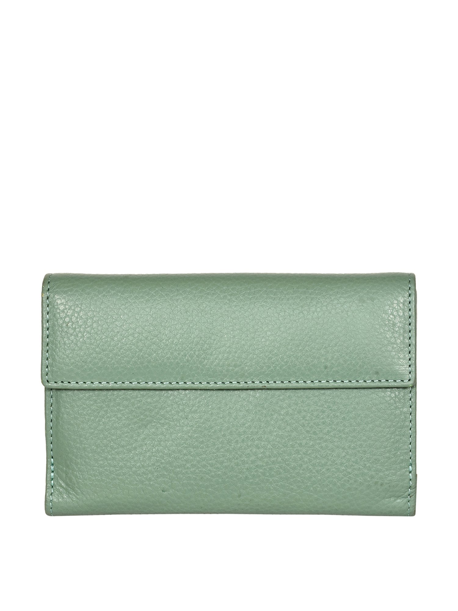 SASSORA Green Solid Rfid Bi-Fold Wallet for Women