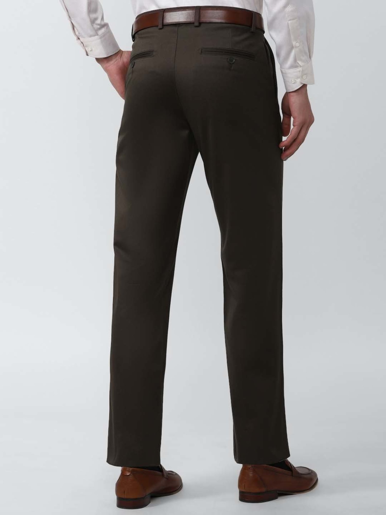 Van Heusen Brown Regular Fit Trousers