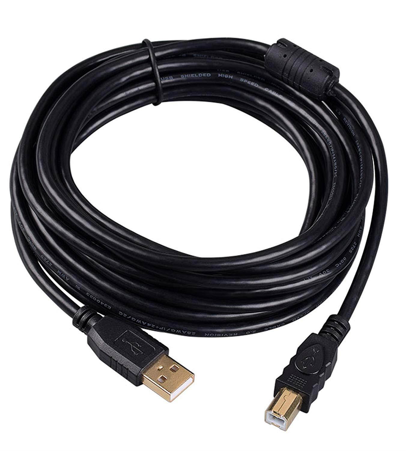 Printer Cable 100Ft, Tanbin 100Feet Hi-Speed USB 2.0 Type A Male to Type B Male Printer Scanner Cable for HP, Canon, Lexmark, Epson, Dell, Xerox, Samsung etc