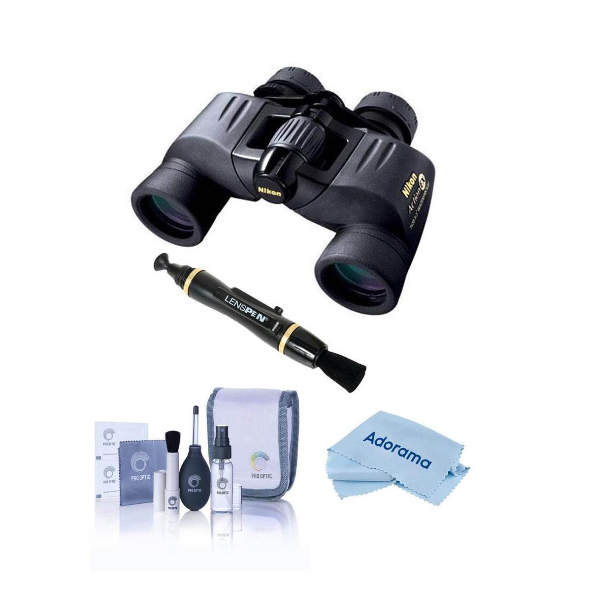 Nikon 7x35 Action Extreme ATB Porro Prism Binocular, Black, Bundle w/Accessory