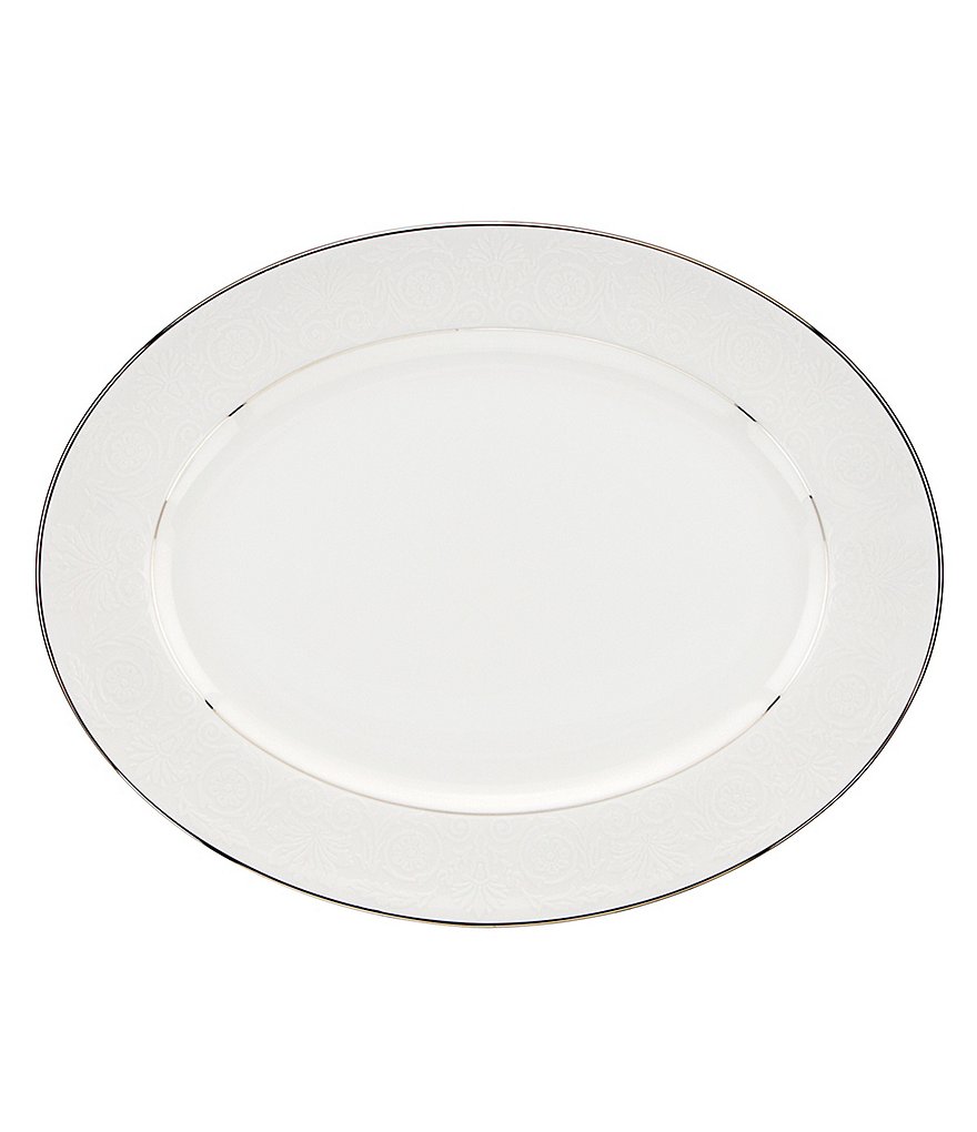 Lenox Artemis Floral Platinum Bone China Oval Platter