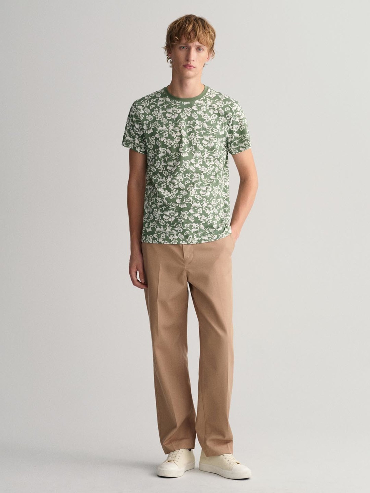 GANT Green Cotton Regular Fit Printed T-Shirt