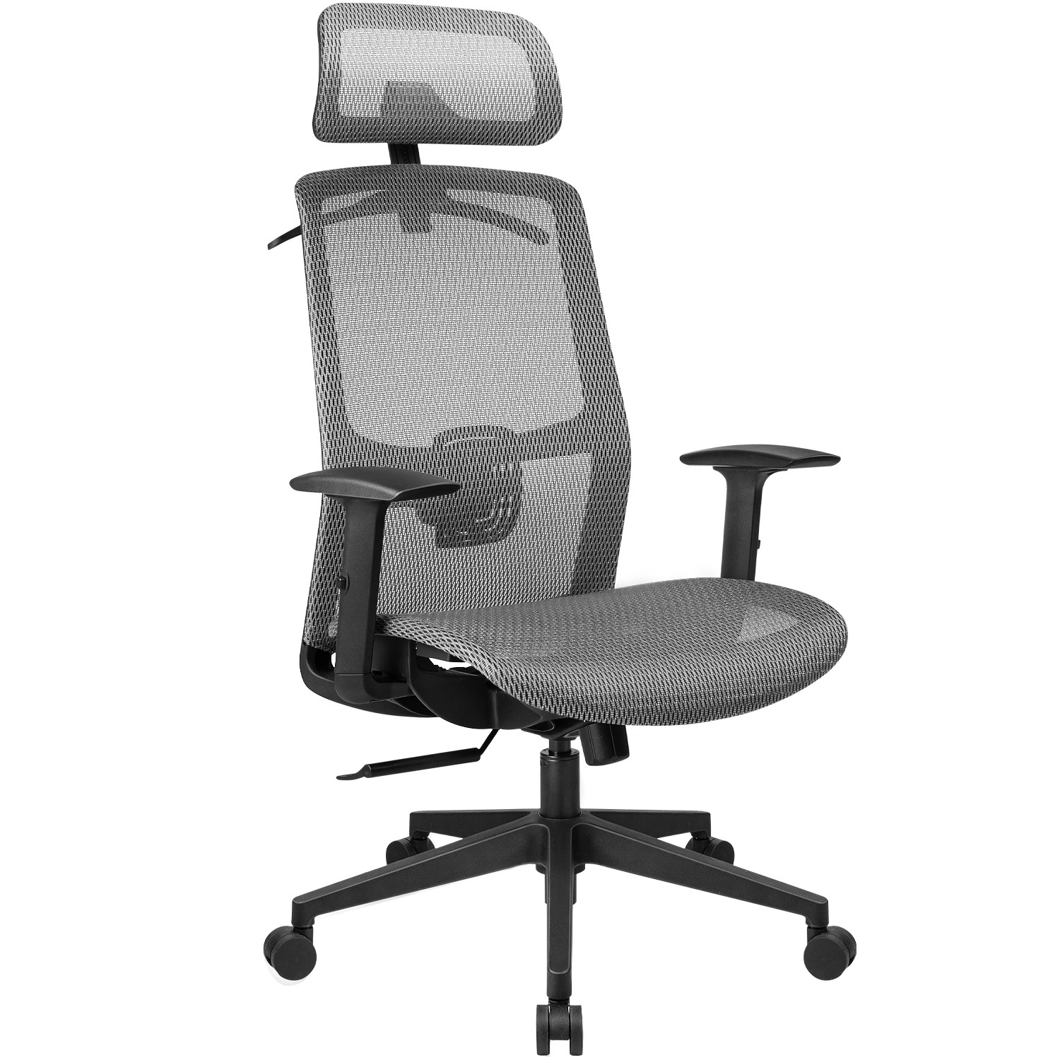 Furmax Ergonomic Office Chair Executive Chair with Mesh Seat High Back Computer Desk Chair with Adjustable Headrest Lumbar Support Armrest Rolling Task Chair with Clothes Hanger (Black)