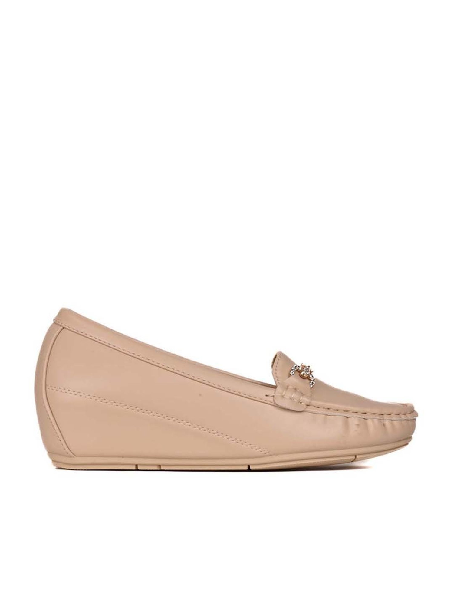 Jove Women's Beige Casual Loafers