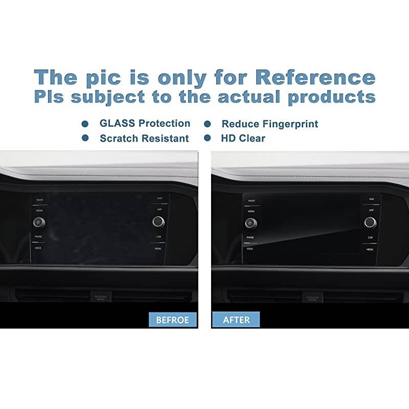 Car Navigation Screen Protector for 2019 2020 2021 Jetta GLI 8-Inch Clear Tempered Glass Infotainment Display In-ash Center Touch Screen Protector 8-Inch